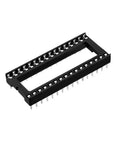 Double Row DIP IC Socket Kit 32 Pin 2.54mm Pitch Adapters For Soldering, black silver tone, 15.2mm row spacing, 25 pack