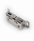 Close-up of Stainless Steel Wardrobe Door Double Ball Roller Catch Latch Door Closer In Silver for closet and furniture use