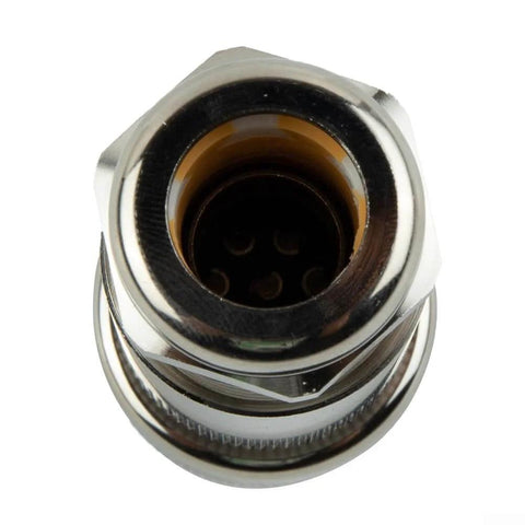 Top view of Single All-Metal Female Proportional Valve Connector 7-Pin IP67 CE RoHS Compliant, heavy-duty plug for hydraulic systems.