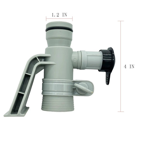 637R 12363 Pipe Holder and Air Jet Valve Replacement for Above Ground Pool With Black Cap Easy Install Spray Kit side view