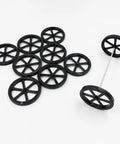 10Pcs 44Mm Model Toy Wheel Set With 5Pcs Shafts And Round Rod Axles For Diy Rc Cars Trucks And Robots Fits 2Mm Shafts Black Finish