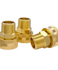 Three Pack Brass Garden Hose Swivel Adapters Three Quarter Inch GHT Female To One Half Inch NPT Male Outdoor Water Hose Fittings Connectors
