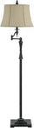 Madison Swing Arm Floor Lamp In Oil Rubbed Bronze, 150-Watts Metal Lamp with beige shade and adjustable arm