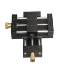 Pro Grade 2D Displacement Platform With Manual Fine-Tuning Sliding Table for optical alignment viewed from top angle