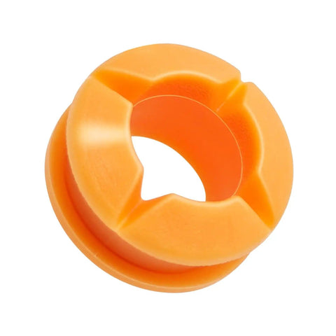 Close-up of orange bushing in Gear Shift Bushing Kit For Armada Pathfinder Frontier Titan Xterra Infiniti QX56 QX80 Nissan Suzuki Equator