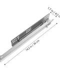 2 Pack Heavy Duty Drawer Slides With Bottom Mounted Concealed Design For Under Drawer Look Durable Metal Hardware For Smooth Quiet Full Extension And Easy Drawer Upgrades In Kitchen Bath Or Furniture, 14.2 in steel slide