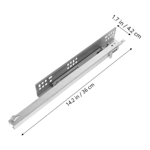 2 Pack Heavy Duty Drawer Slides With Bottom Mounted Concealed Design For Under Drawer Look Durable Metal Hardware For Smooth Quiet Full Extension And Easy Drawer Upgrades In Kitchen Bath Or Furniture, 14.2 in steel slide