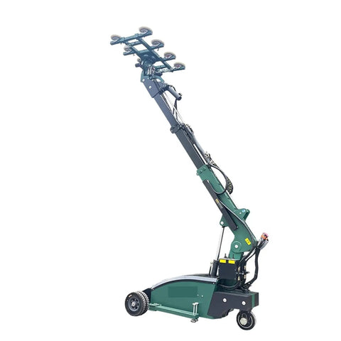 Heavy Duty Outdoor Glass Vacuum Lifter With Flip And Rotation Pro Grade Steel Design on site with wheels for easy maneuvering.