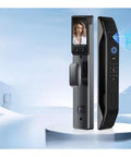 Solid Choice Face Recognition Smart Lock And Biometric Deadbolt For Home Security featuring sleek black design with digital access options.