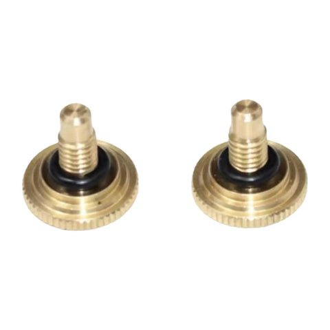 Two brass Road Warrior Grade Radiator Bleeder Bolts with O-rings for efficient high temp cooling overhauls.