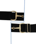 1.5 Inch Elastic Equestrian Belt With Buckle And Leather Key Strap For Horseback Riding Gear Dope Stretch Fit Gold Finish