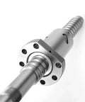 C5 Precision Ballscrew With Machined Ends And Ball Nut Housing For 3D Printer Plug And Play Upgrade 20mm SFU2005 Lead Screw detail showing threaded shaft and flange