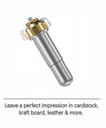 Smooth Operator Debossing Tip And Drive Housing With Rolling Steel Ball Perfect For Cricut Maker 3 And Maker 4 Machines Killer Results On Heavy Foil Cardstock Paper Projects close-up showing steel tip for precise debossing.