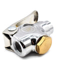 VL700 Two Way Lever Valve With One Quarter Inch NPT Female Inlets And Outlets For Pneumatics, Chrome Plated Die Cast Body And Brass Parts