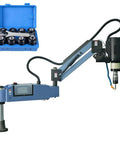 Versatile Electric Tapping Machine With Auto Oil Spraying System And Flexible 360 Degree Head with TC820 collet set in blue case.