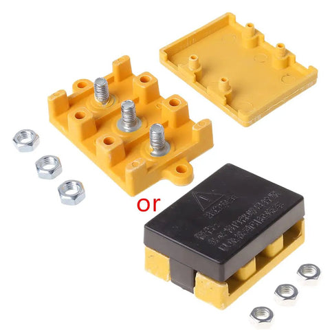 Junction Storage Insulation Box For Electric Bicycle Controllers And Wiring Bakelite Yellow Wire Connector Box With Nut 3 Wire 5 Wire Or 6 Wire Options Heat Resistant And Flame Retardant Built For E Bike Motors And Tricycle Controllers