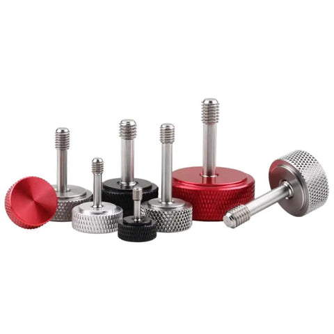 M4 X20mm Captive Screws With Knurled Thumb Heads 4 Pack Black Aluminum Body Stainless Steel Threads diverse sizes