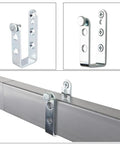 Door Barricade Bar With Folding Brackets For Front Door Security, 44 Inch Long, showing folding brackets and installation close-up.