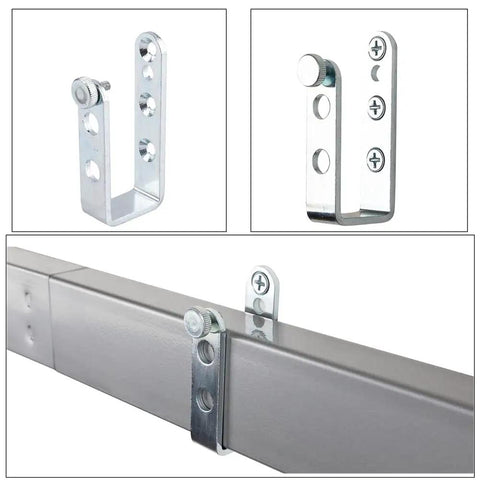 Door Barricade Bar With Folding Brackets For Front Door Security, 44 Inch Long, showing folding brackets and installation close-up.