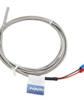 Stainless Steel K Type Thermocouple Probe With 2m Cable, 4x30mm Metal Head, Glass Braid Insulation, 0 To 600C Range, Replacement Sensor For Thermocouple Meters And Temperature Controllers For DIYers MT 6340 shown coiled with metal tip and exposed wires.
