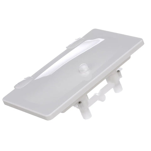Swim And Rinse Transom Shower With Hot And Cold Water, Lockable Hinged Cover, White ABS Housing