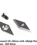 Badass Three Piece Tungsten Carbide Cutter Insert Set For Heavy Duty Wood Lathe Turning Tools Includes Hella Sharp Square Round And Diamond Tips Built Like A Workhorse Supplied With Mounting Screws For Quick Install. Diamond tip 10x28mm with mounting screw.