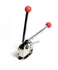 Heavy Duty Manual Metal Strapping Machine For 5/8 Inch And 3/4 Inch Steel Banding Tensioner Kit with red handles.