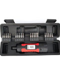 Premium 1/4 Inch Drive Preset Torque Screwdriver Set Adjustable 10-65 In-Lbs with accessories in case for electrical repairs.