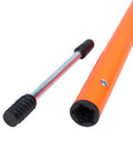Close-up of Six 5Ft Adjustable Agility Poles For Soccer Basketball Football Dog And Horse Training with ground nail attachment.