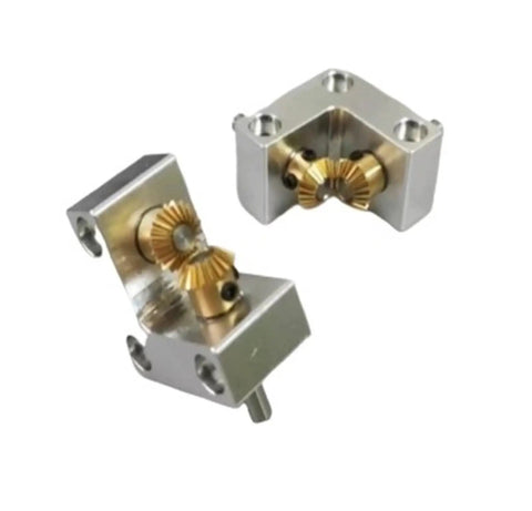 90 Degree Right Angle Bevel Gearbox With 1 To 1 Spiral Bevel Reducer Mini Compact Power Steering Gearbox 4mm Output in silver metal