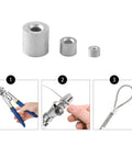 Steps to use 100 Piece Aluminum Wire Rope Sleeves Set For Crimping Loop Ferrules, 1.5mm Stop Sleeves For Wire Rope And Cable