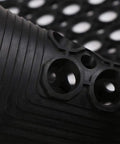 Close-up of heavy-duty drainage design on Anti Fatigue Drainage Rubber Matting For Indoor And Outdoor Use Built Tough, Heavy Duty Non Slip Floor Mats For Workshops Kitchens And Commercial Spaces, Water And Grease Resistant, Cold Weather Durable UV Protected.