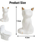Premium Ceramic Toilet Bolt Covers With A Super Cute Cat Design To Crush Rust And Dampness While Keeping Your Bathroom Hardware Vibing Immaculately All Season Long in a size comparison with a toilet.