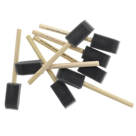 1 Inch Poly Foam Brush Set Pack Of 48 For Smooth, Even Paint Application, high-quality foam heads on wooden handles