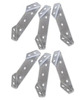 Six Pack Stainless Steel Corner Brackets for Wood Furniture, Triangular Shape, Easy Install, Heavy Duty Corner Connectors for Cabinets, Beds, and Tables