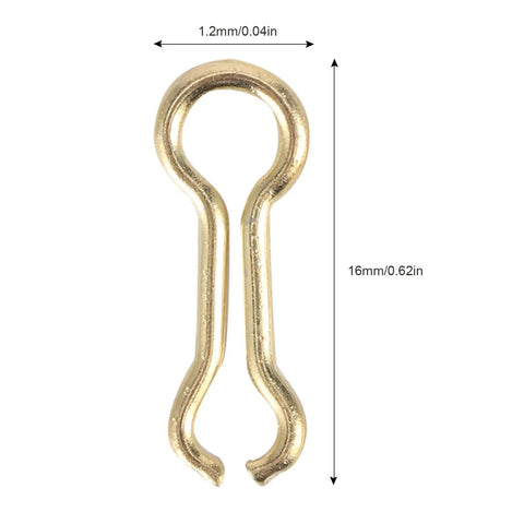 Heavy Duty Steel Alloy Screw Lead Sinker Eyes Number Two, 300 Pcs Top Shelf Fishing Tackle, Rugged Wire Loops For Carp And Saltwater Rigging close-up image of a gold steel loop