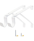 Heavy Duty Adjustable Closet Rod Brackets Two Pack Wall Mounted White Shelf Support Includes Screws for Easy Installation