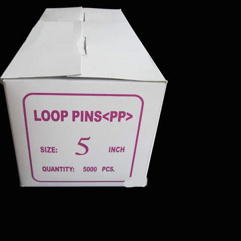 Five Thousand Piece Set Of Five Inch Natural Snap Lock Loop Lock Fasteners box showing size and quantity details.