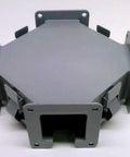 NEMA 12 Lay-In Wireway Cross Fitting steel 2-1/2 inch by 2-1/2 inch front view showing panel connections.