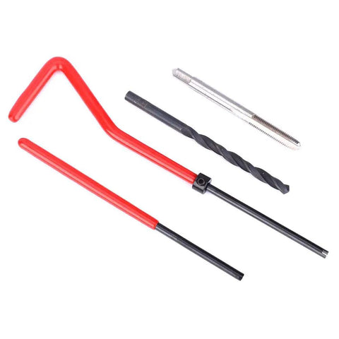 Tools from the 30 Piece Thread Repair Kit With Stainless Steel Twisted Drill, Tap, Wrench, Tang Breaker For Auto Parts Repairs