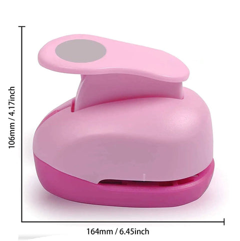 Totally Worth It 3 Inch Circle Craft Punch Pink For DIY Projects, showing side view with dimensions 164mm x 106mm
