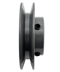 Side view of Beefy Cast Iron V Belt Pulley 1 Inch Bore, 3.25 Inch Outer Diameter, One Groove Motor Pulley For A V-Belt Section A, 3L And 4L V Belts