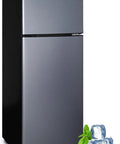 Full Size Stand Up Upright Freezer Featuring Smart Wifi App Control And Auto Frost Free Defrost with ice cubes and mint plant.
