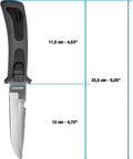 Stainless Steel Diving Knife With Locking Sheath For Leg Attachment Vigo Designed For Scuba And Spearfishing 9 Inch Overall