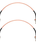Two One Foot 50 Ohm BNC Coax Cables RG316 Male To Bulkhead Female Pro Grade, shown as a pair with connectors visible
