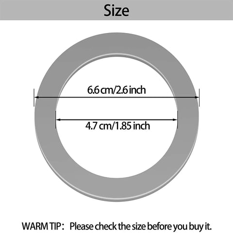 Diagram of 5 Pack Rubber Blender Gasket Replacement Seals Silicone O Ring For Durable Fit, 6.6 Cm Outer Diameter, Grey, dimensions shown.