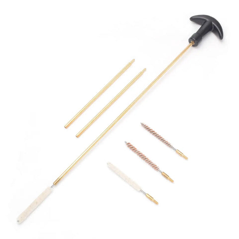 Air Gun Cleaning Kit For.177 And.22 Caliber Pistols And Rifles with rods, brushes, and mops displayed