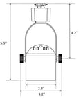 Diagram of Juno Type LED Track Light Head 10W CRI 90 and Up 3000K Warm White Dimmable with dimensions and adjustable beam features.