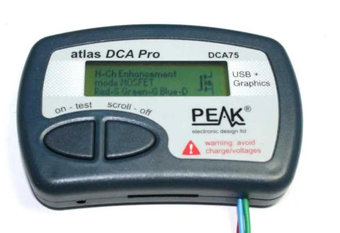 DCA75 Pro Semiconductor Tester For Engineers And Labs, Precision IC Testing Instrument with screen displaying test results.