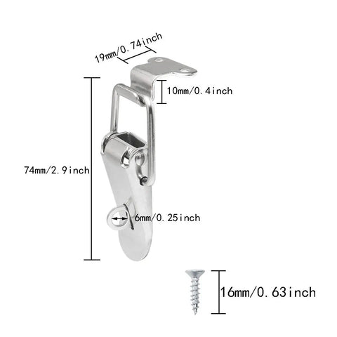 74mm Stainless Steel Tool Box Hood Locks Latches Set With Spring Loaded Toggles Clasp Buckles Hasps 90 Degree Right Angle Easy Install